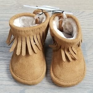 NWT H&M brown moccasin boots